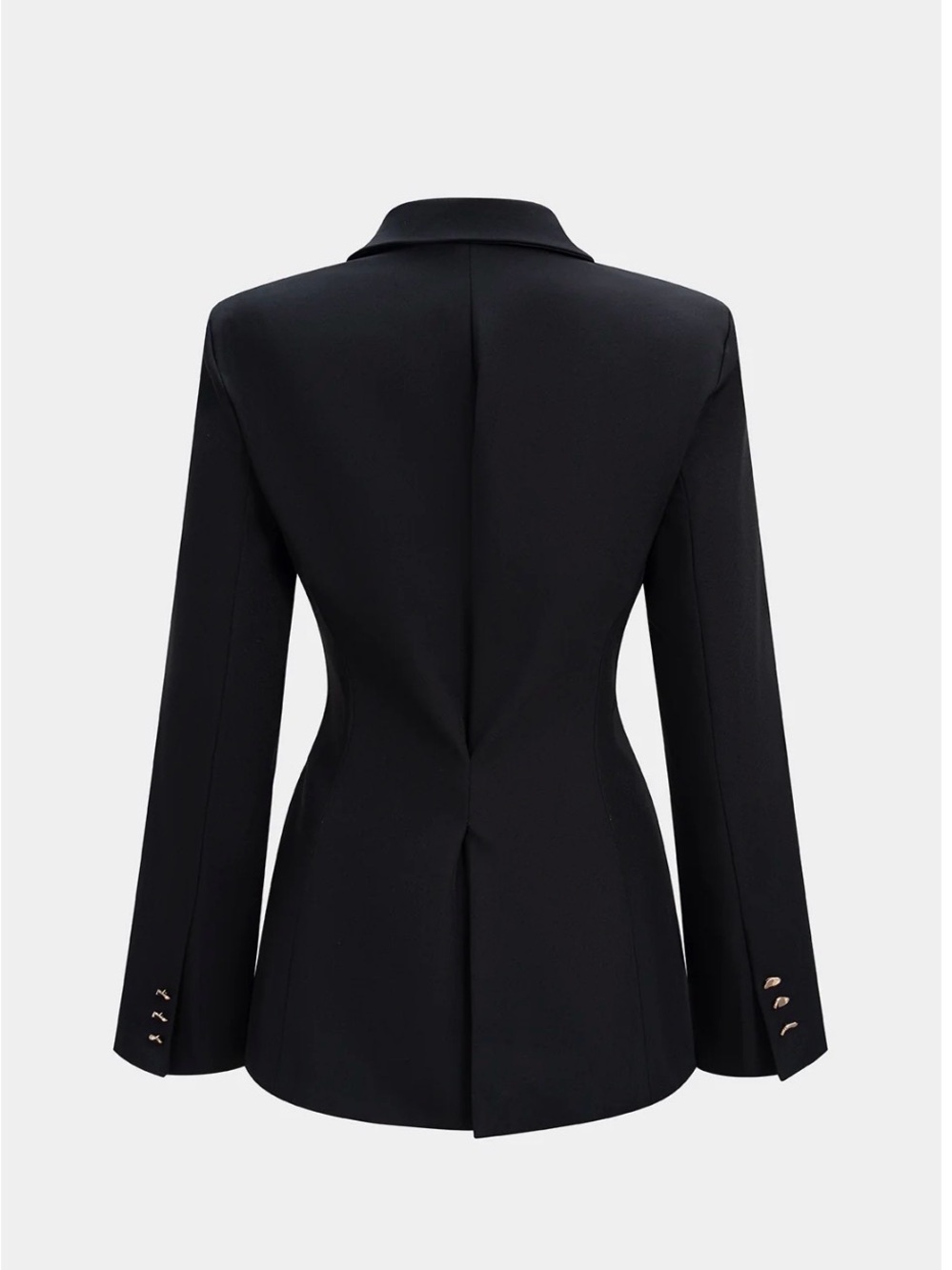 MICAS Structured Waist Blazer Jacket NWT Black Gold Hardware Size S - Picture 2 of 5